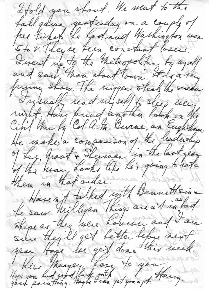 Letter from Harry S. Truman to Bess W. Truman