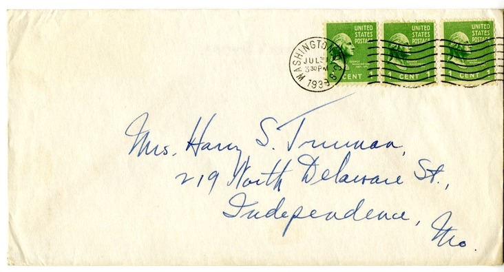 Letter from Harry S. Truman to Bess W. Truman