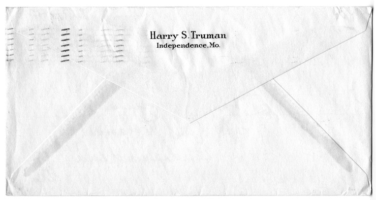 Letter from Harry S. Truman to Bess W. Truman