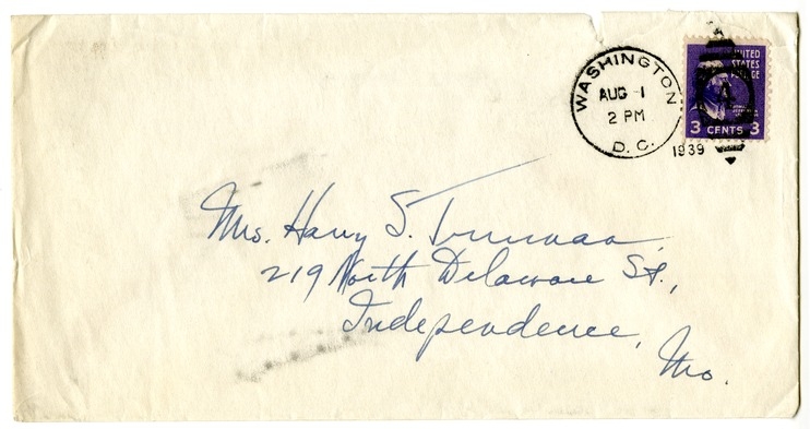 Letter from Harry S. Truman to Bess W. Truman