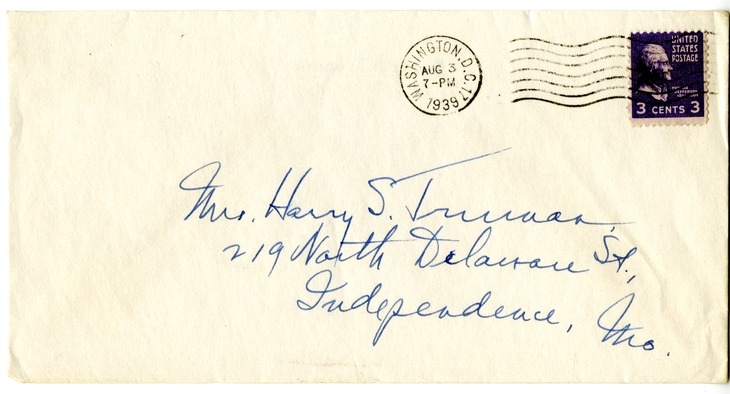 Letter from Harry S. Truman to Bess W. Truman