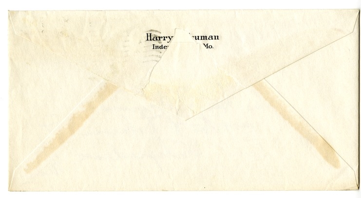 Letter from Harry S. Truman to Bess W. Truman