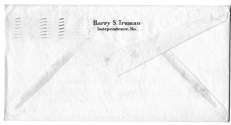 Letter from Harry S. Truman to Bess W. Truman