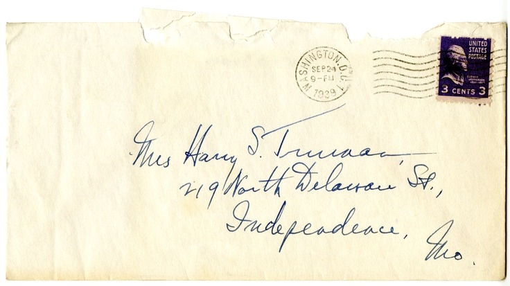 Letter from Harry S. Truman to Bess W. Truman