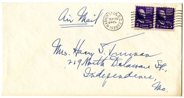 Letter from Harry S. Truman to Bess W. Truman