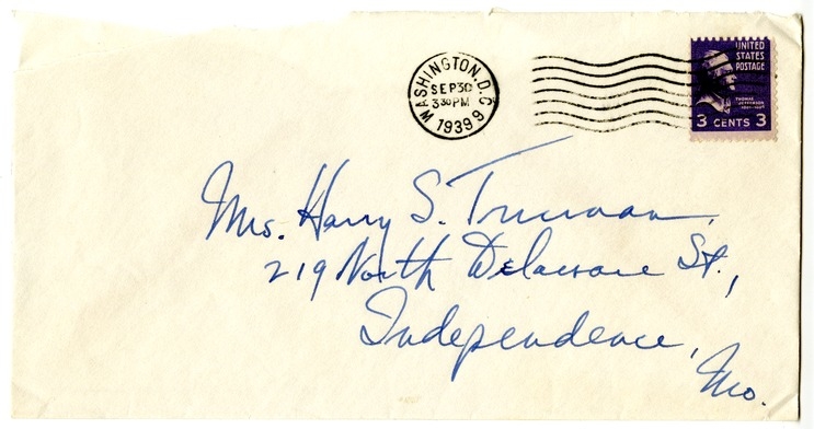 Letter from Harry S. Truman to Bess W. Truman