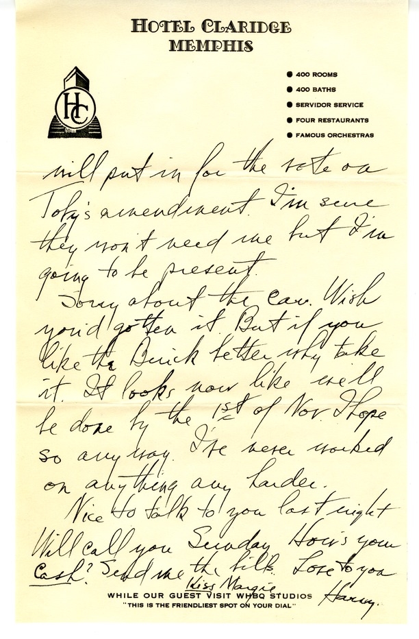 Letter from Harry S. Truman to Bess W. Truman