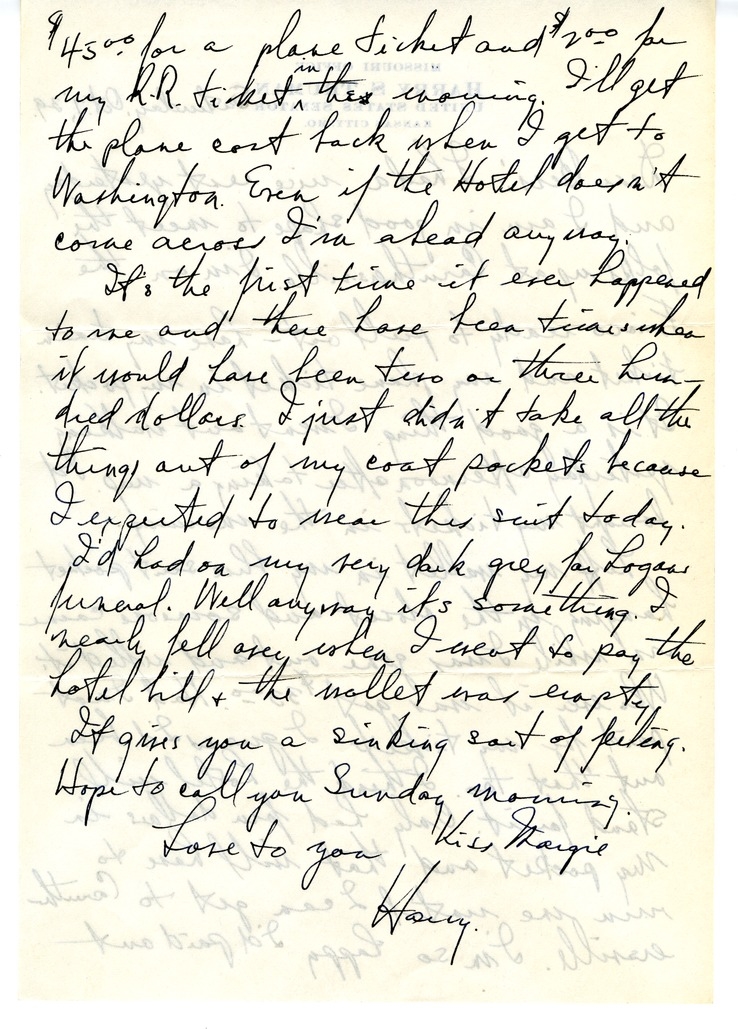 Letter from Harry S. Truman to Bess W. Truman