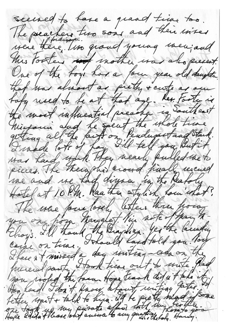 Letter from Harry S. Truman to Bess W. Truman