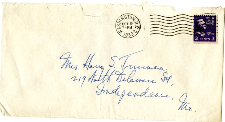 Letter from Harry S. Truman to Bess W. Truman