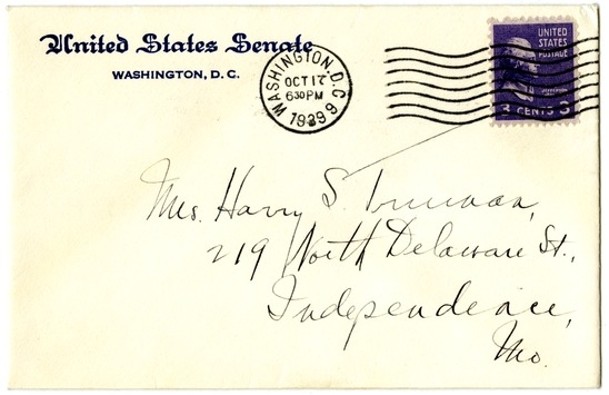 Letter from Harry S. Truman to Bess W. Truman