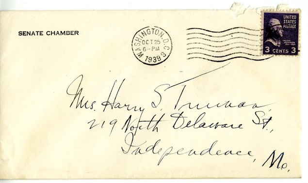 Letter from Harry S. Truman to Bess W. Truman