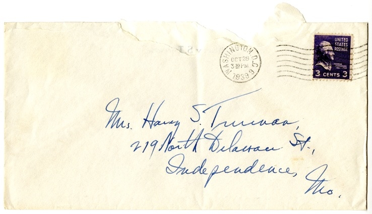 Letter from Harry S. Truman to Bess W. Truman