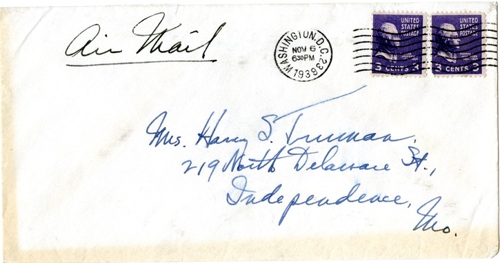 Letter from Harry S. Truman to Bess W. Truman