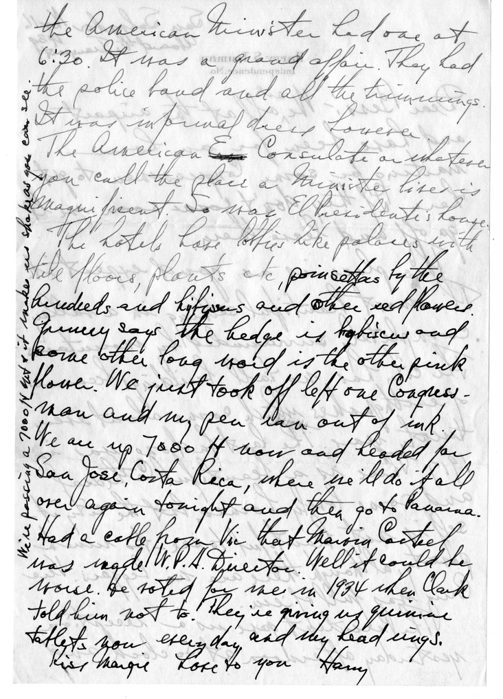 Letter from Harry S. Truman to Bess W. Truman