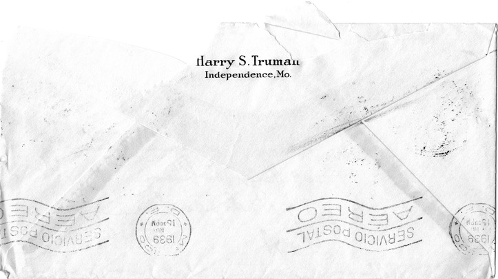 Letter from Harry S. Truman to Bess W. Truman