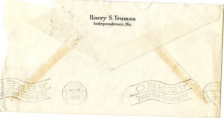 Letter from Harry S. Truman to Bess W. Truman