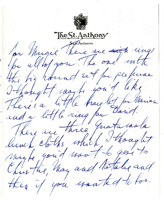 Letter from Harry S. Truman to Bess W. Truman