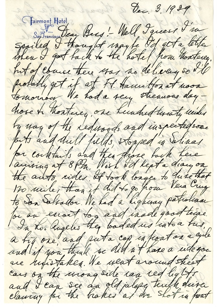 Letter from Harry S. Truman to Bess W. Truman