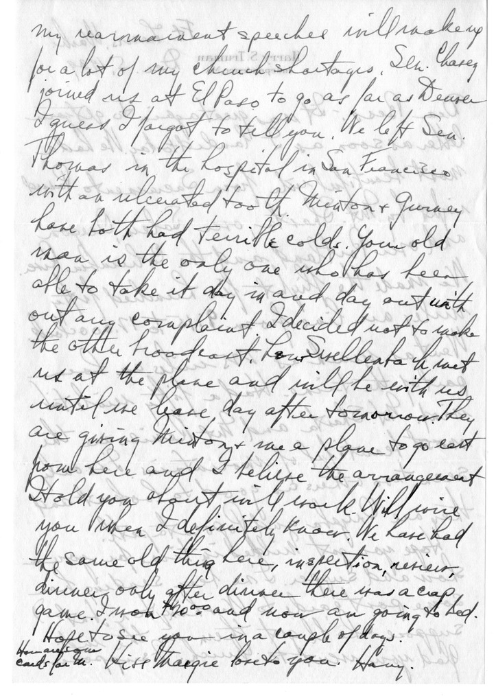 Letter from Harry S. Truman to Bess W. Truman