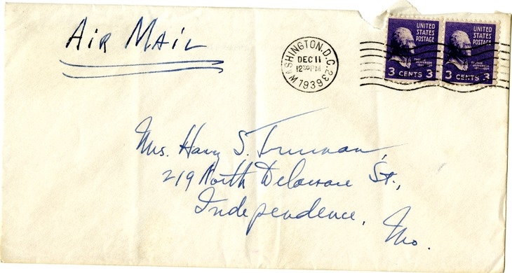 Letter from Harry S. Truman to Bess W. Truman