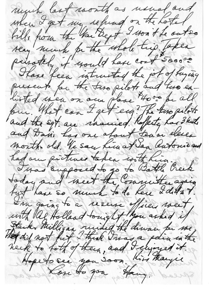 Letter from Harry S. Truman to Bess W. Truman