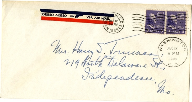 Letter from Harry S. Truman to Bess W. Truman