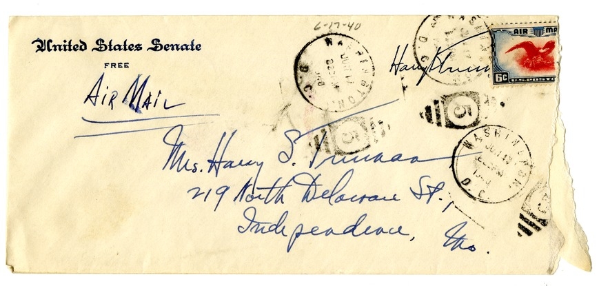 Letter from Harry S. Truman to Bess W. Truman