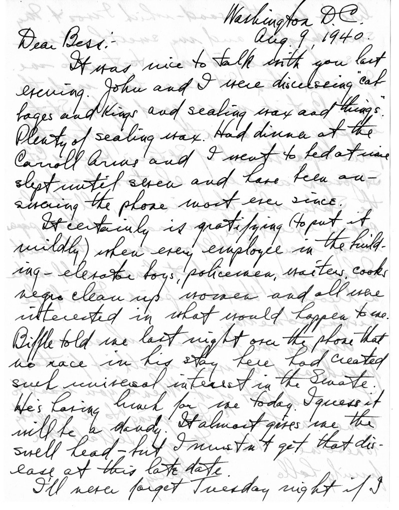 Letter from Harry S. Truman to Bess W. Truman