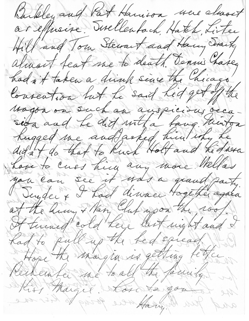 Letter from Harry S. Truman to Bess W. Truman