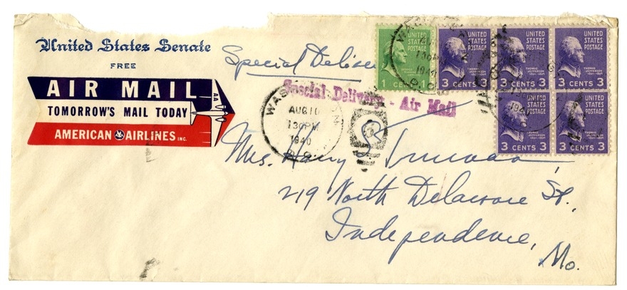 Letter from Harry S. Truman to Bess W. Truman