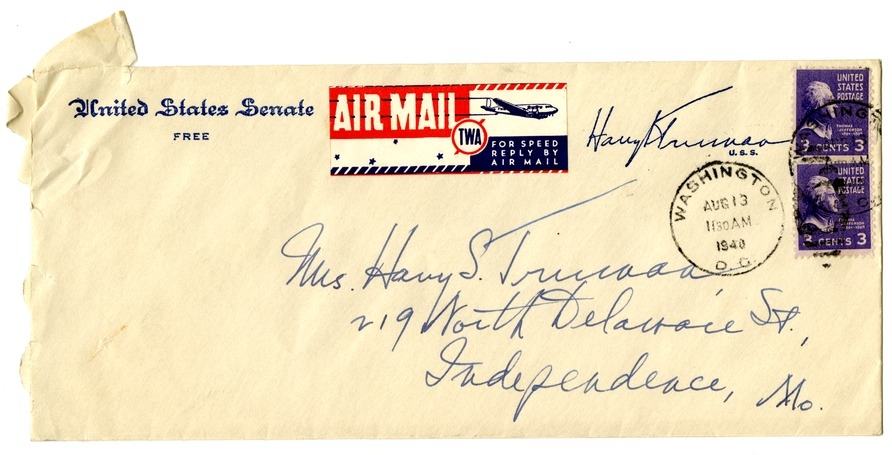 Letter from Harry S. Truman to Bess W. Truman