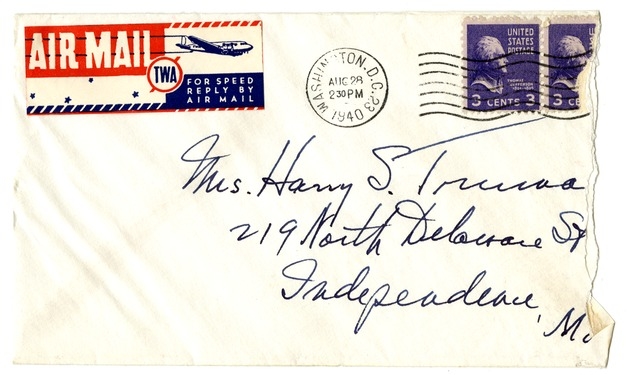 Letter from Harry S. Truman to Bess W. Truman