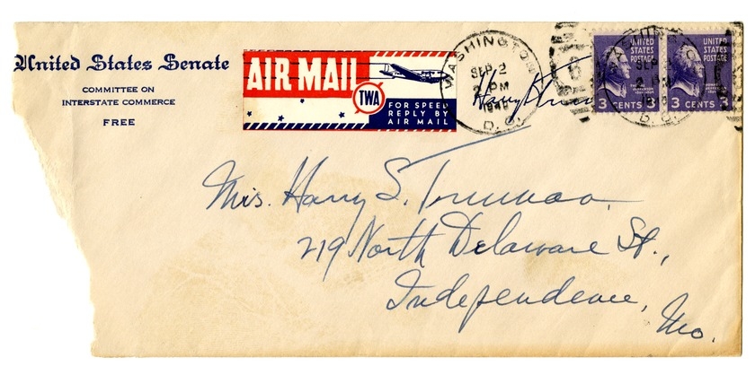 Letter from Harry S. Truman to Bess W. Truman