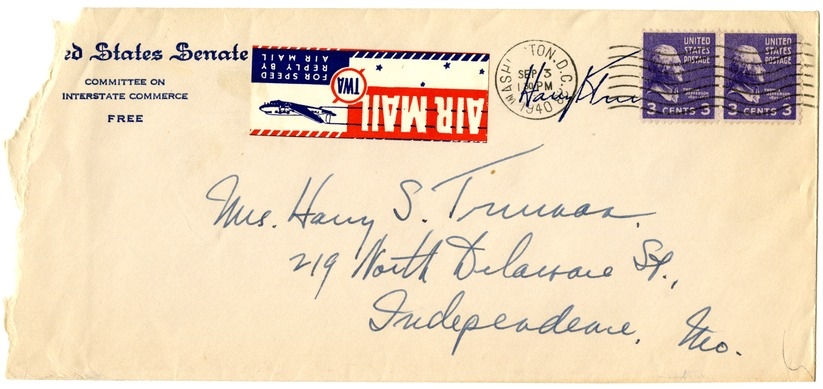 Letter from Harry S. Truman to Bess W. Truman