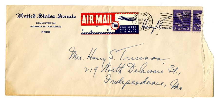 Letter from Harry S. Truman to Bess W. Truman