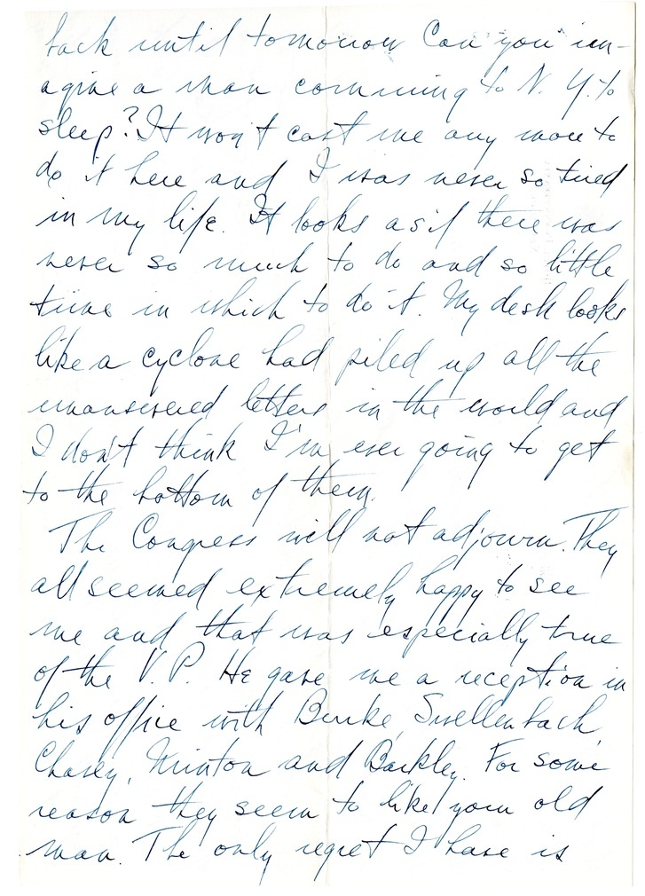 Letter from Harry S. Truman to Bess W. Truman