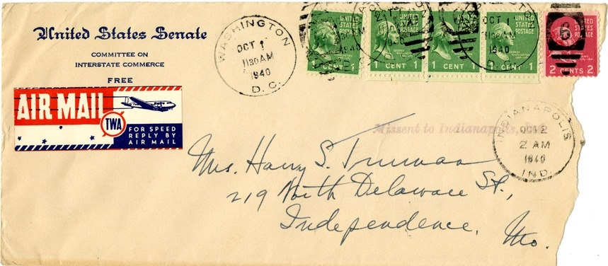 Letter from Harry S. Truman to Bess W. Truman