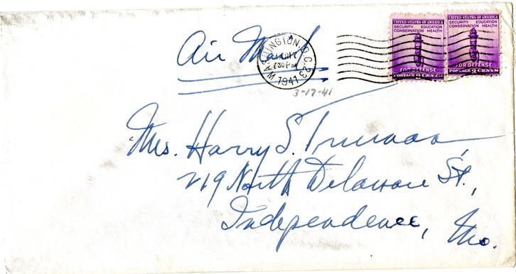 Letter from Harry S. Truman to Bess W. Truman