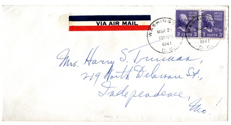 Letter from Harry S. Truman to Bess W. Truman