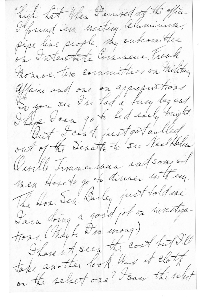 Letter from Harry S. Truman to Bess W. Truman