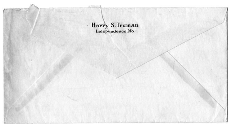 Letter from Harry S. Truman to Bess W. Truman