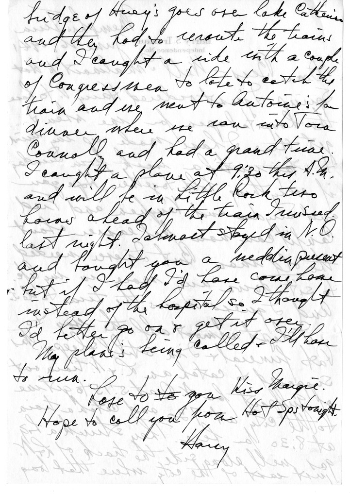 Letter from Harry S. Truman to Bess W. Truman