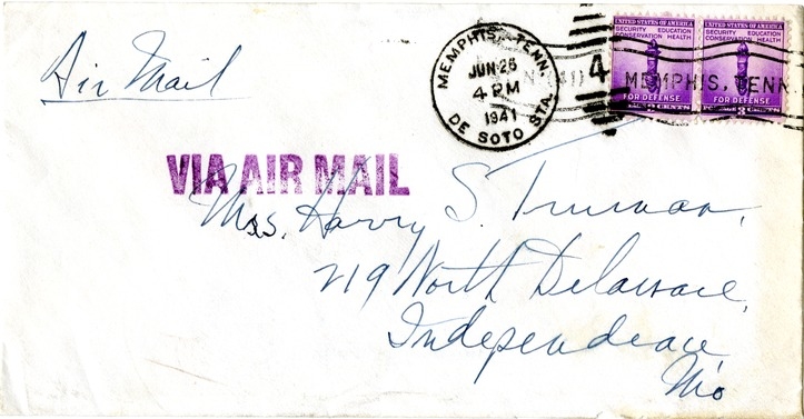 Letter from Harry S. Truman to Bess W. Truman