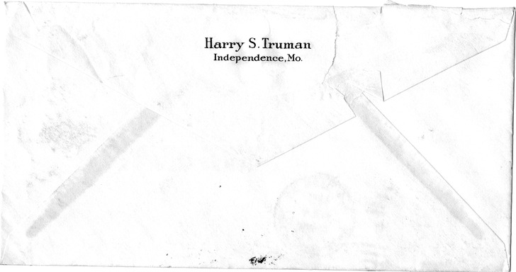 Letter from Harry S. Truman to Bess W. Truman