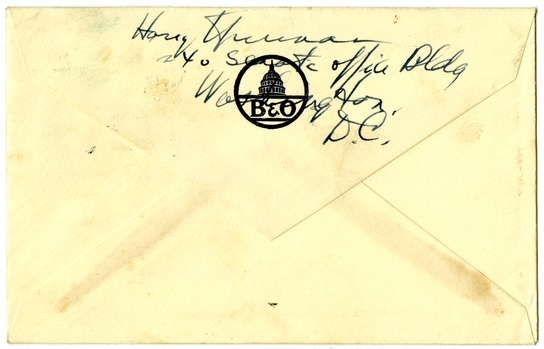 Letter from Harry S. Truman to Bess W. Truman