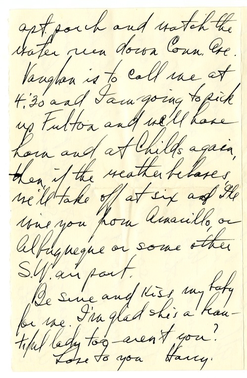 Letter from Harry S. Truman to Bess W. Truman