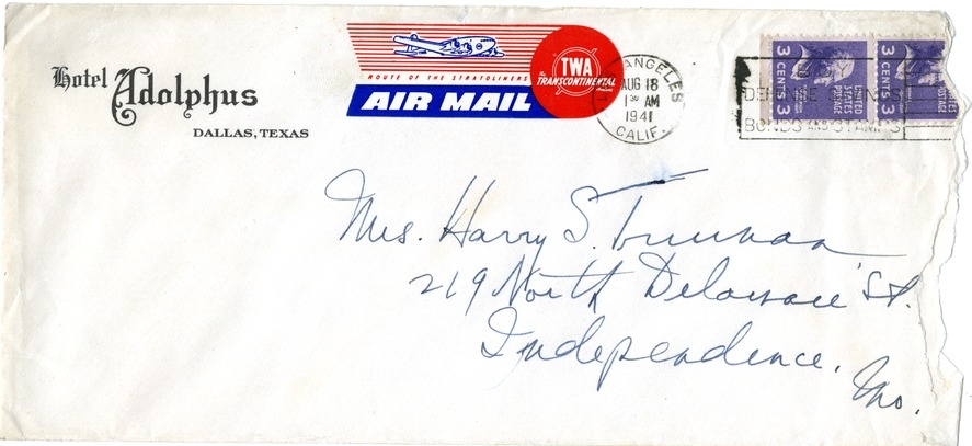 Letter from Harry S. Truman to Bess W. Truman