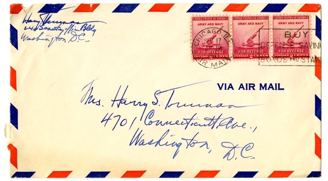 Letter from Harry S. Truman to Bess W. Truman