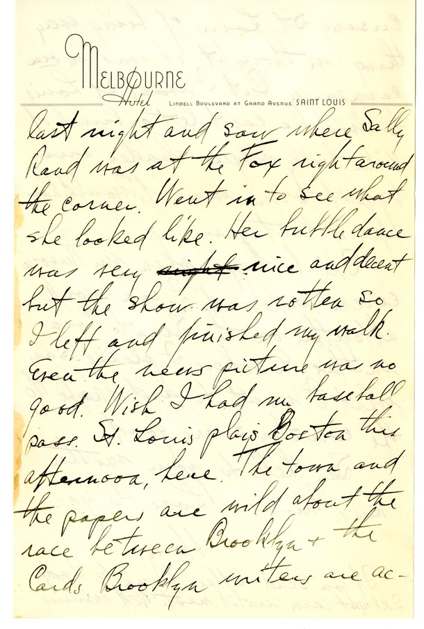 Letter from Harry S. Truman to Bess W. Truman